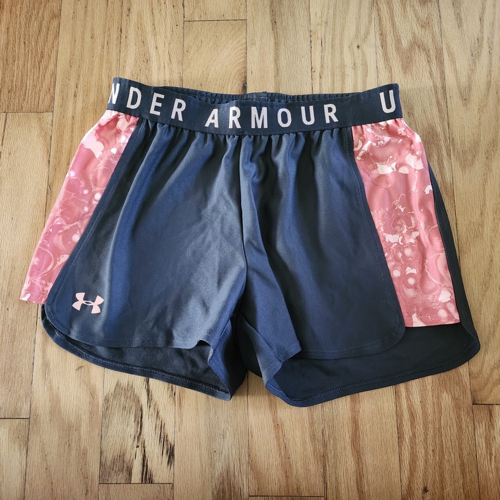 Under Armour Women's Athletic Running Shorts Pink Marble Trim - Small